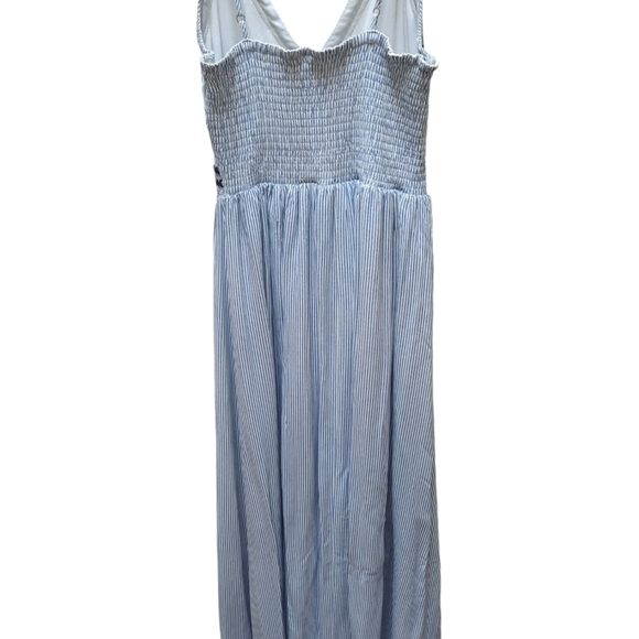 Japna Blue & White Lined Maxi Dress - Picture 4 of 8
